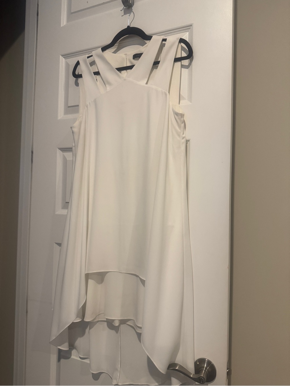 BCBGMaxAzria Ivory High-Low Strappy Dress